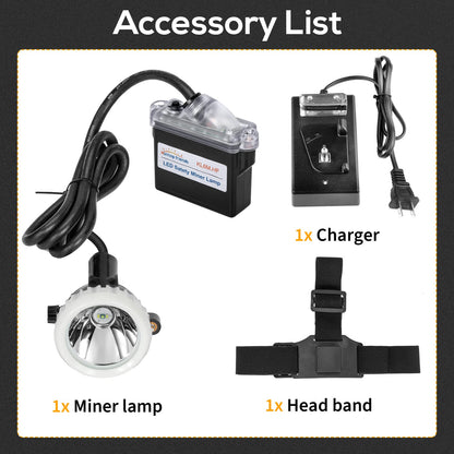 Super Bright LED Mining Headlamp KL6M.H, High Lumen Rechargeable Miner Cap Light with Battery Pack, Explosion-Proof Waterproof Hard Hat Headlight for Mining, Construction, Tunneling, Outdoor Work