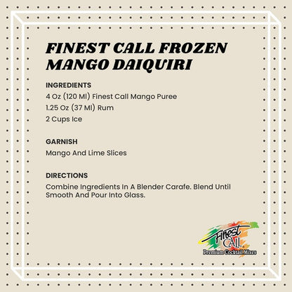 Finest Call Premium Mango Fruit Puree Drink Mix, 1 Liter Bottle (33.8 Fl Oz), Individually Boxed