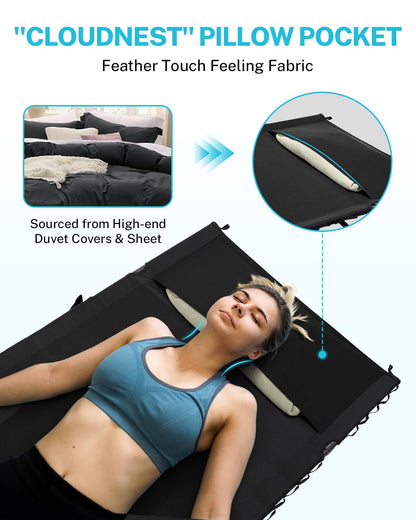 Gonex 31.5" Extra Wide Camping Cot Supports 400lbs, Portable Ultralight Folding Cot Bed for Adults Travel, Beach, Home, Sleeping