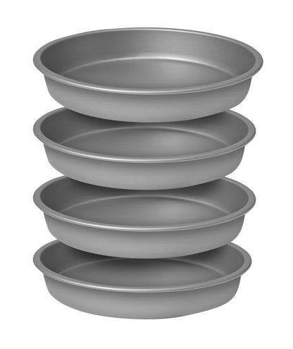 Baker Eze Nonstick 9-Inch Round Cake Pans, Set of 4, Gray