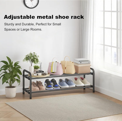 KANAV 2-Tier Expandable Shoe Rack - Adjustable Organizer for Small Spaces | Durable Storage for Entryway & Bedroom