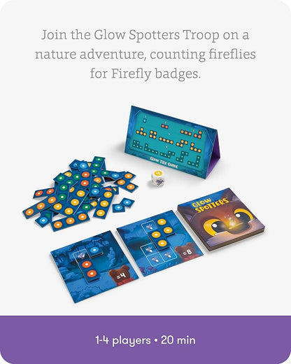SimplyFun Glow Spotters - A Visual and Adventurous Math Game for Kids Earn Your Firefly Badge with Addition - 1 to 4 Players for Kids Ages 5 &amp Up