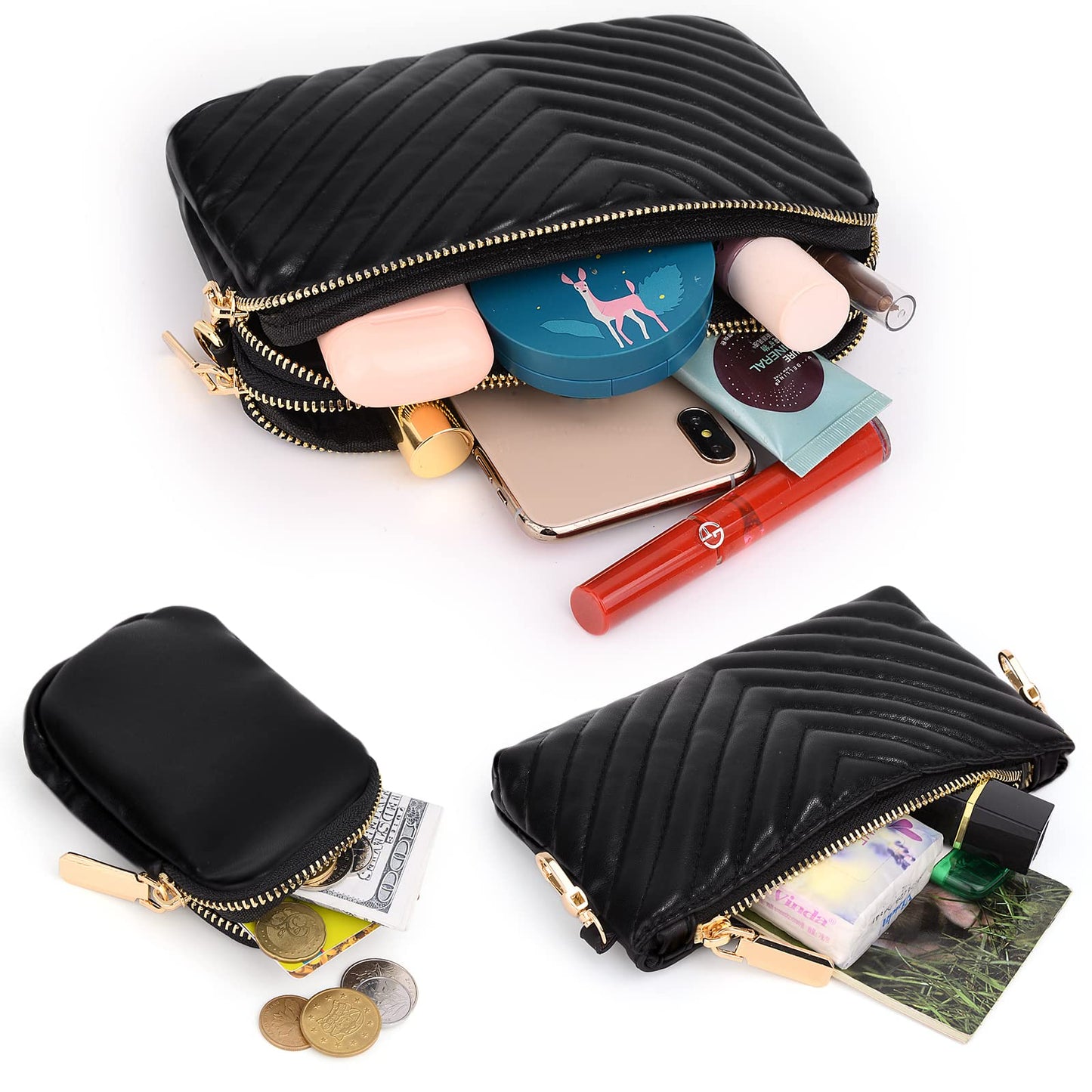 UTO Small Crossbody Bags for Women 3 in 1 Trendy Belt Purse Fashion Designer Mini Cute Sling Fanny Chest Pack