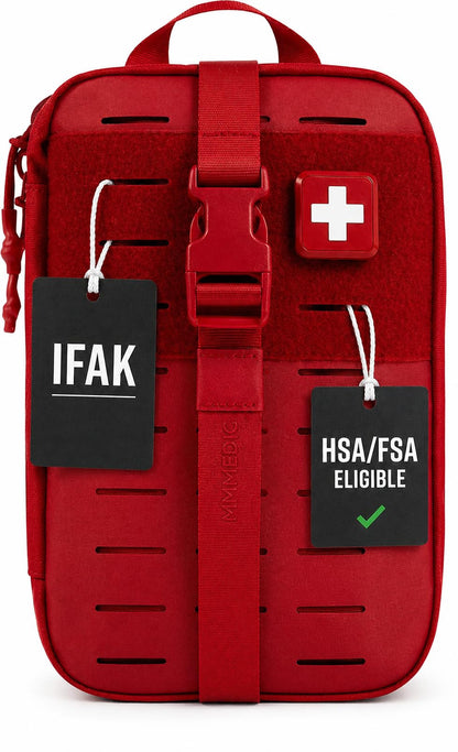 MY MEDIC MyFAK Standard IFAK First Aid Kit & Medic Kit - HSA FSA Items - Built in USA - Medical Supplies & First Aid Essentials for Home, Auto & Family Emergency Preparedness - Family Medical Bag, Red