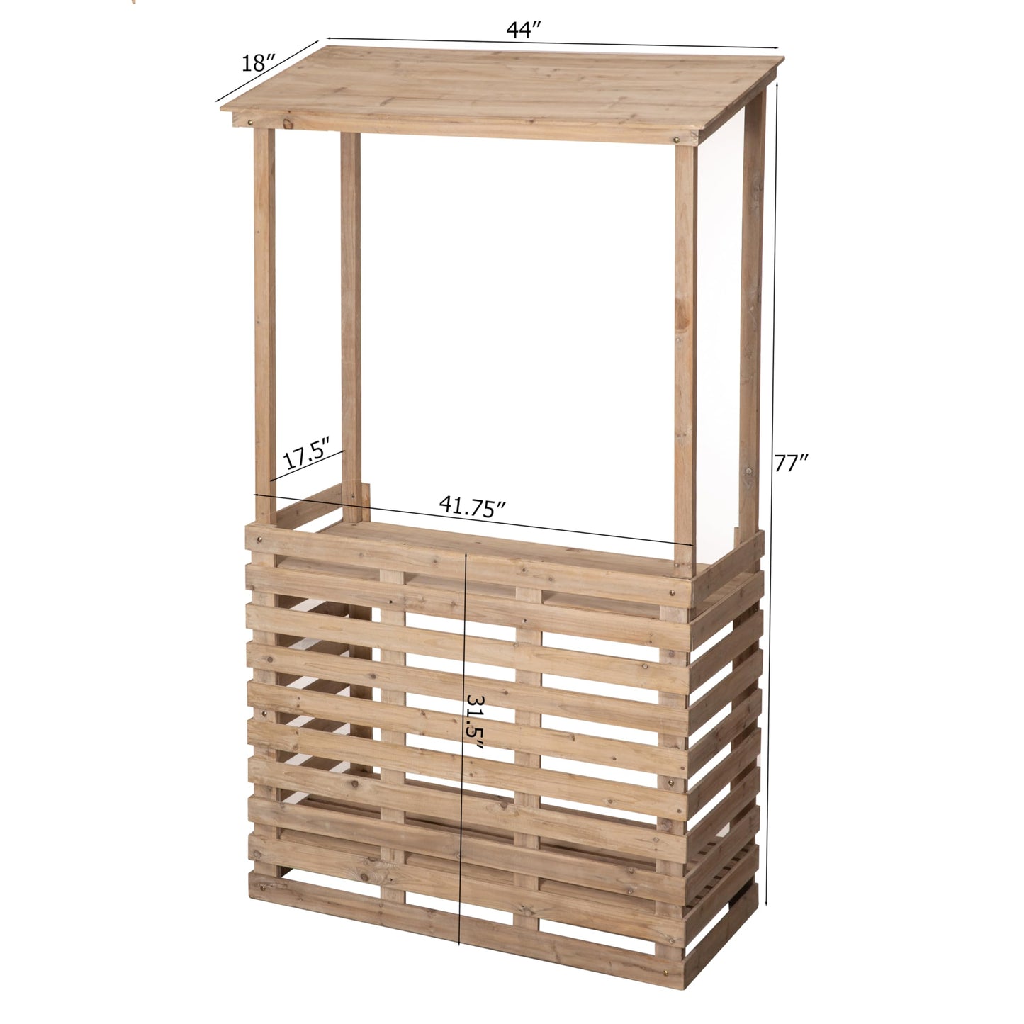Vintiquewise Multi-Use Wooden Outdoor Bar Counter with Roof – Garden & Patio Serving Station, Backyard Drink & Snack Bar, Lemonade Stand, Event Booth for Home Parties, Weddings & BBQs