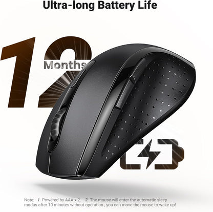 UGREEN 2.4GHz Wireless Mouse Ergonomic 1600 DPI USB Receiver Compatible with Windows Mac Linux Chromebook Laptop PC
