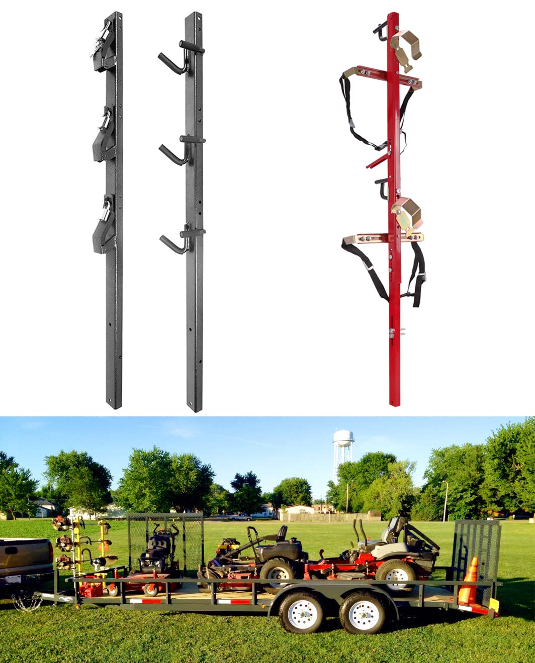 ELITEWILL 3 Place Weedeater Rack and 2 Place Backpack Blower Rack for Open Trailer