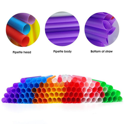 MYJIE 400 Pcs Jumbo Smoothie Straws Boba Straws,Individually Wrapped Multi Colors Disposable Plastic Large Wide-mouthed Milkshake Bubble Tea Drinking Straw(0.43" Diameter and 9.45" long) (400PCS)