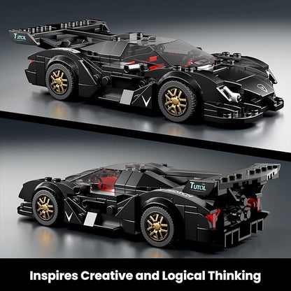 Mould King Super Sports Car Building Set with Display Case 355 Piece Race Car Model Construction Toy for Kids Ages 8+ and Adults Collectible Vehicle Building Blocks Kit