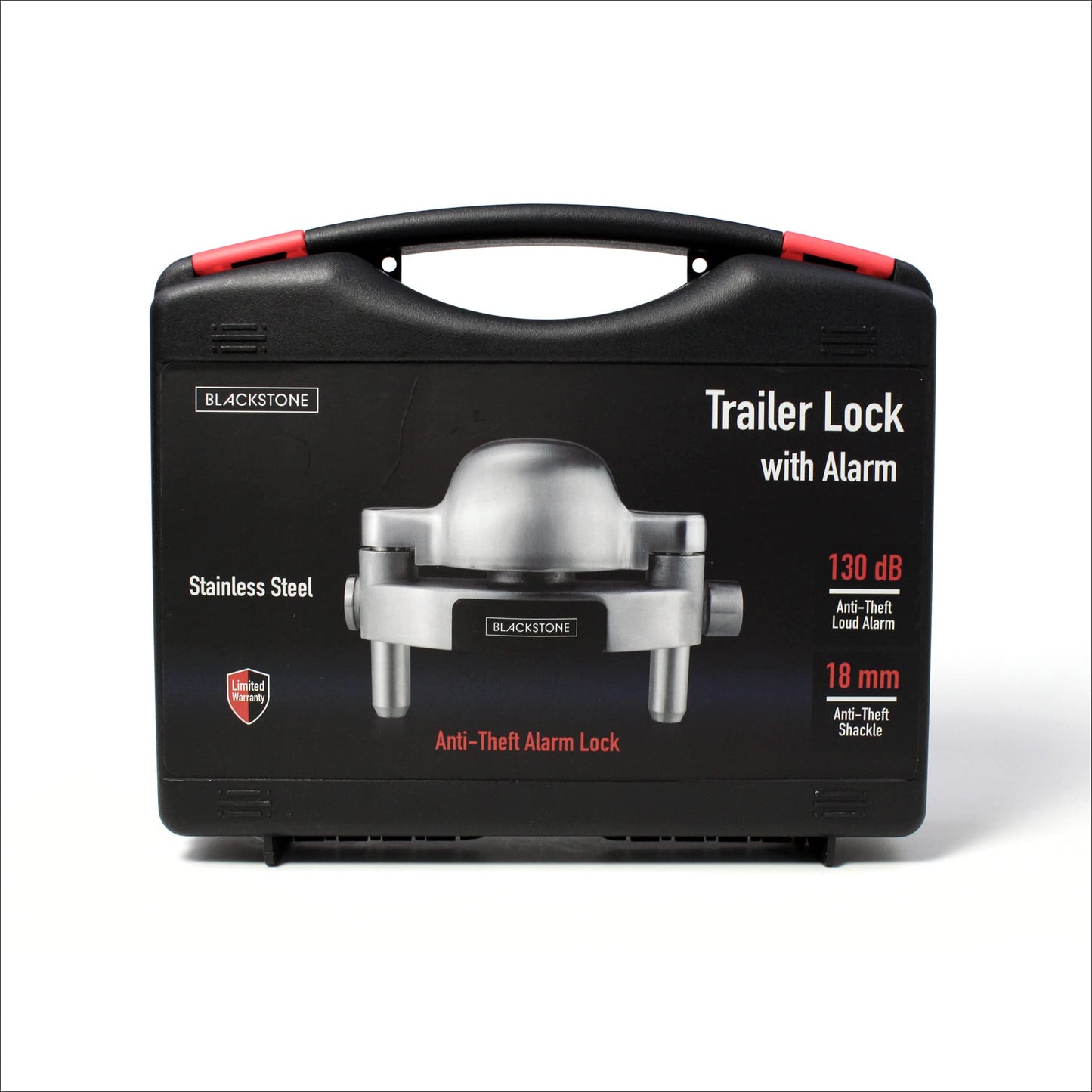 Blackstone Alarm Stainless Steel Heavy Duty Trailer Coupler Hitch Lock 130 db Alarm