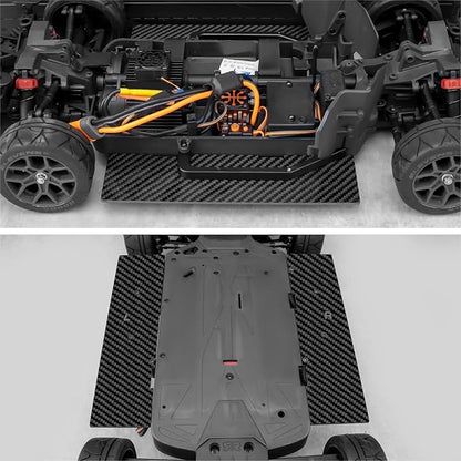 RCLIONS 1set Carbon Fiber Front&ampRear SplitterChassis Widening Side Skirts for ARRMA Infraction BLX 3S 1/8 Racing Car Upgrade Parts (Silver)