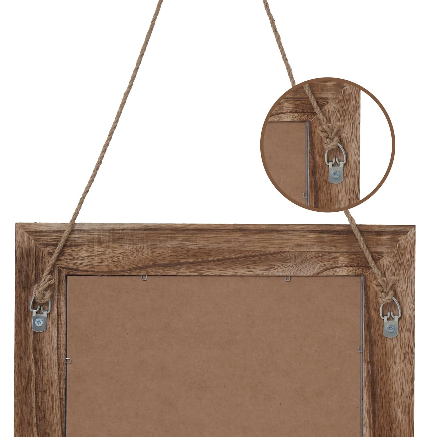 QDSSDECO 16"×20" Wall Mirror with Shelf Farmhouse Decor Rectangular Mirror Hanging for Bathroom, Vanity, Bedroom, Entryway, Living Room,Brown with Hemp Rope