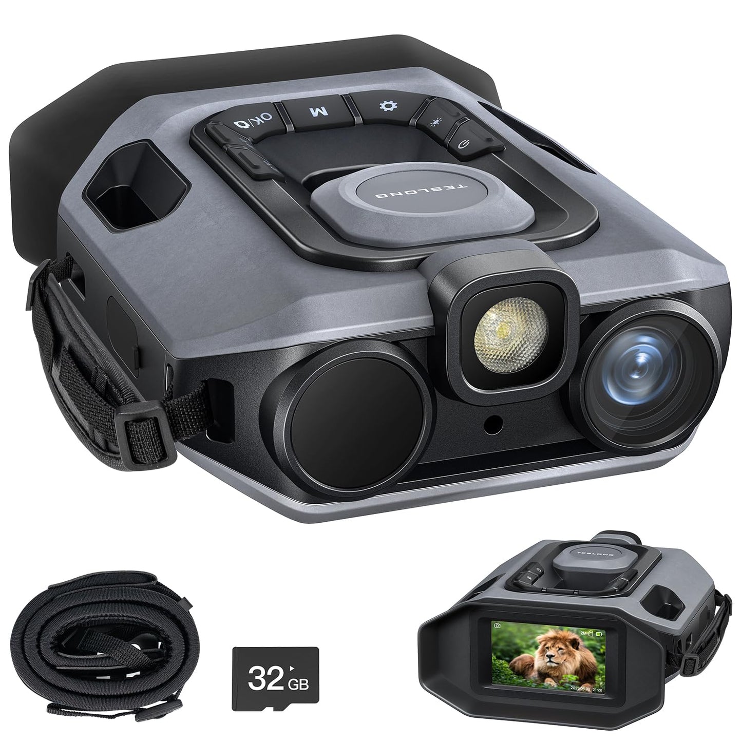 Teslong Night Vision Goggles for Adults, Night Vision Binoculars Starlight Full Color, Infrared Goggles w/ 3'' Screen, 10X Digital Zoom, 492FT Range, 5000mAh Battery NVG