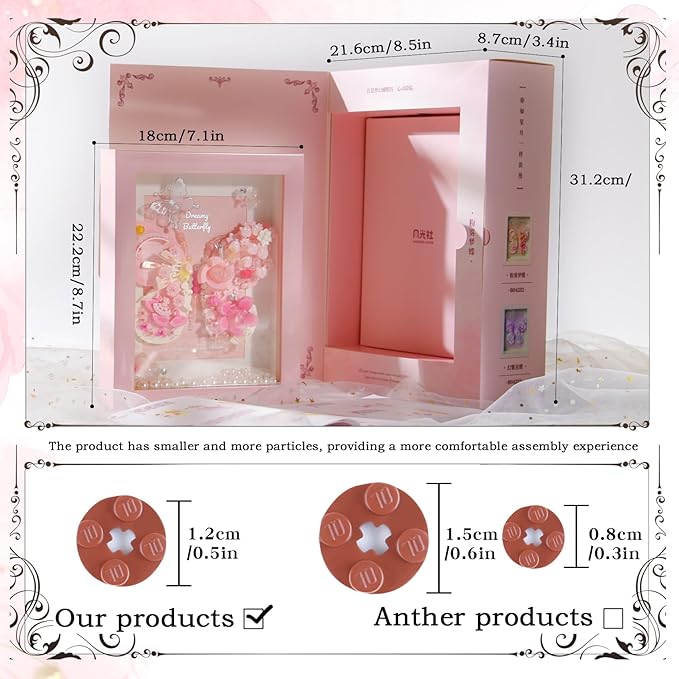 Ideas Flowers Butterfly Collection Mini Building Blocks(Not Compatible with Lego Flowers Butterfly Insects Size0.142in)Creative Insect Specimen Building Set with Exquisite Frame for Nature Lovers