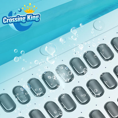 Crossing King Bubble Bath Mat Tub Spa Massager, Portable Spa Bubble Bath Massager with Upgraded Powerful Suction Cup, Electric Air Pump, Pillow and Remote Control for Relaxation 45 * 17in (Gray)