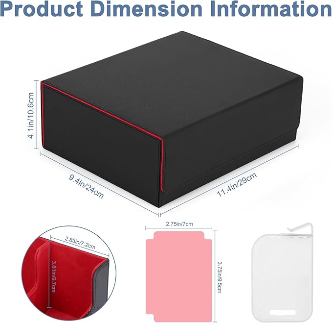 Card Deck Case for Trading Cards 1800+ MTG Card Storage Box Leather Magnetic Closure Storage Box for Magic Commander MTG YuGiOh PKM and Sports Cards