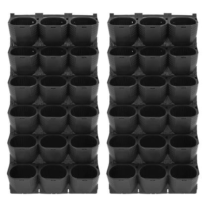 QIUTMER 36-Pot Wall Mounted Vertical Garden Planter 10.56fl oz Water-Storage Layer with Drainage/Vent Holes, Indoor Outdoor for Flowers Herbs Vegetables