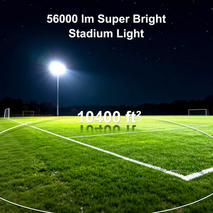 Kekeou 400W LED Stadium Lights Outdoor, 56000 Lumens 6500K IP67 Waterproof Commercial Flood Lighting, High Power Area Lighting for Basketball Court, Large Area Outdoor LED Lights