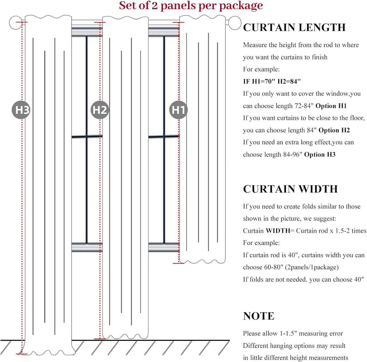 Skiennix 100% Blackout Curtains - 84 Inch Length, Thermal Insulated, Natural Ivory | 2 Panels Set for Bedroom & Living Room