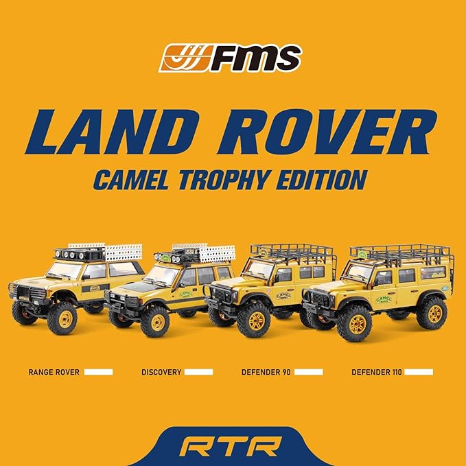 EAZYRC FMS 1/24 FCX24M RC Crawler RTR Land Rover Series with Licensed 1/24 RC Truck 4X4 Mini RC car with Lighting 2.4Ghz Remote ControlBattery (Discovery)