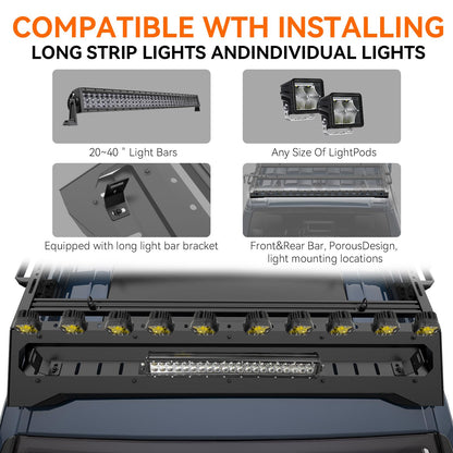 Titan Series Heavy Duty | Roof Rack for 4th Generation Compatible with only 2024, 2025, 2026 Tacoma/TRD Pro Version Double Cab 4 Door Pickup | with Handle/Side Awning Stand | No Drilling Installation