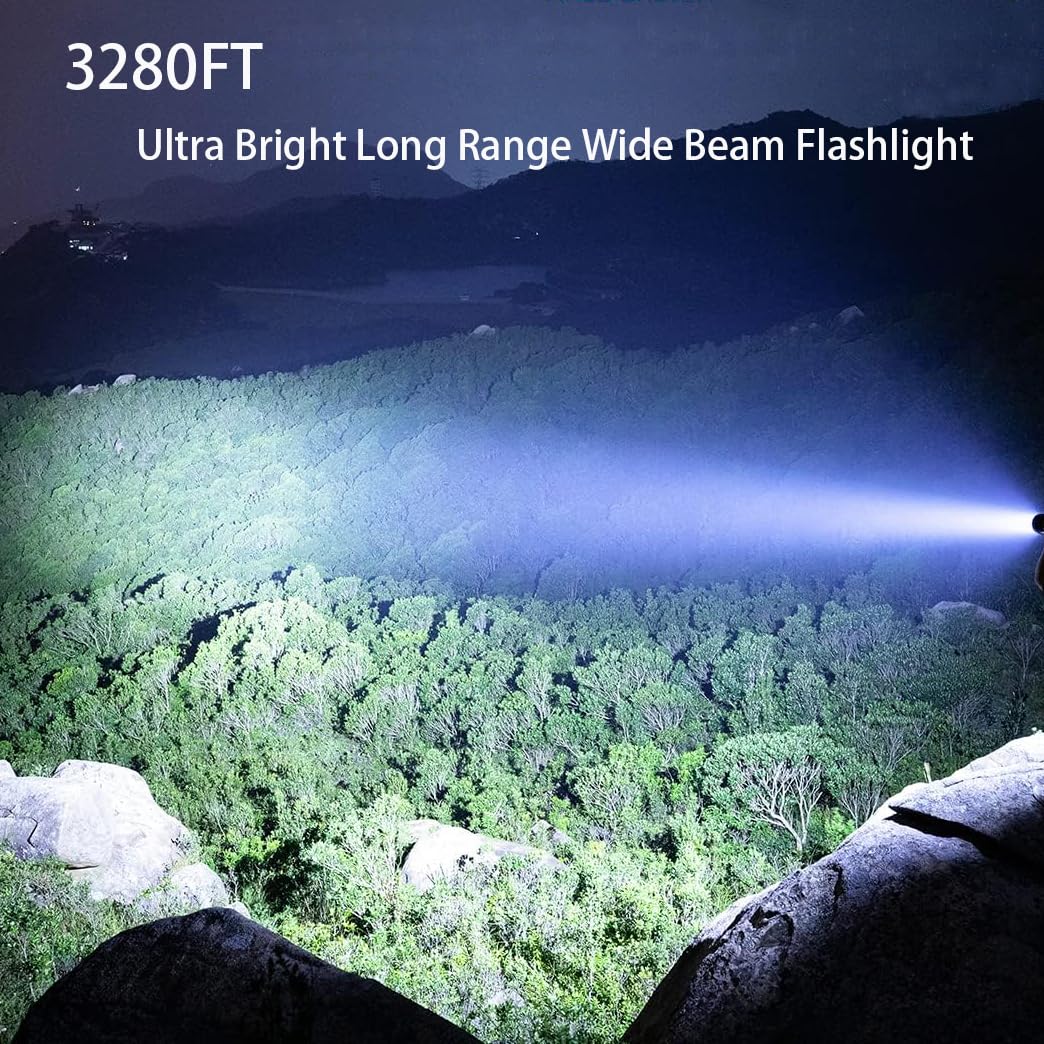 ITFGIMOK  Rechargeable Spotlight Flashlight 23500 High Lumens, USB-C Fast Charging Search Light for Outdoor Camping, Emergency, Hiking, Power Outage, Car Breakdown, Search and Rescue(W5233-1)