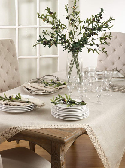 SARO LIFESTYLE 931 Tablecloth Natural 70" X 120" Oblong, Sold Per 1 PC