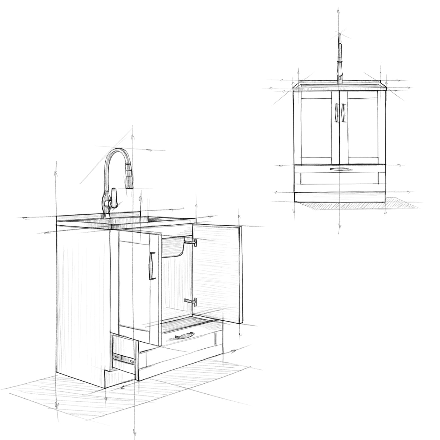 SIMPLIHOME Reed All-in-One 28 inch Wide Utility Sink and Laundry Cabinet in Pure White Finish, Transitional Stainless Steel Sink Cabinet for Laundry Rooms with High-Arch Chrome Faucet and Storage