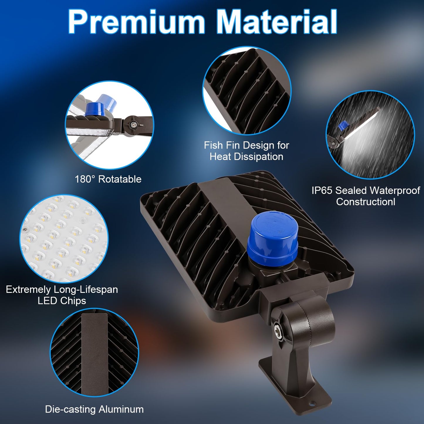Tomourd 240W LED Parking Lot Light, with Dusk to Dawn 150LM/W Super Bright Outdoor Shoebox Street Lights IP65 Commercial Security Area Flood Lighting with Adjustable Bracket Heavy-Duty 100-277V