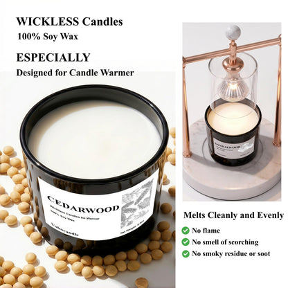 VOHO Wickless Candles for Candle Warmer Lamp, Set of 4 Scented Candles for Men Fathers Day Birthday Christmas Valentines Gifts, 26oz Soy Candle Sets for Candle Warmer(Cedar/Sandalwood/Sea Salt/Grass)