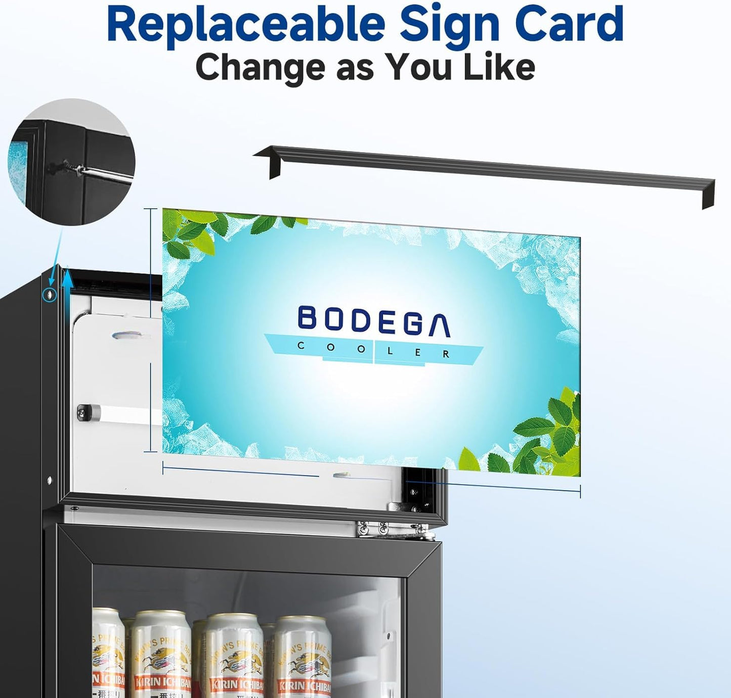 BODEGACOOLER Commercial Merchandiser Refrigerator,10 Cu.Ft Commercial Beverage Cooler with Single Glass Door,Upright Door Display Refrigerator Drink Commercial Bar Cooler with 4 Adjustable Shelves