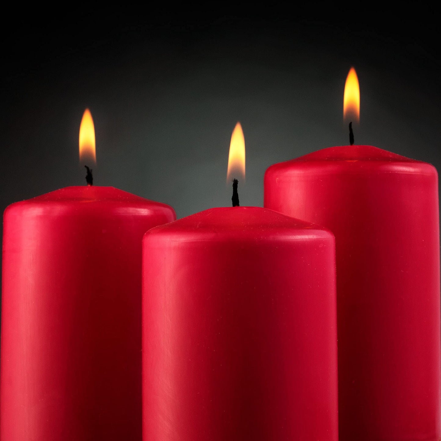 SPAAS Set of 6 Red Pillar Candles - 2.3x4 Inch Unscented Pillar Candles | Decorative Home Decor, Emergency, Memorial, Vigil, Weddings, Parties