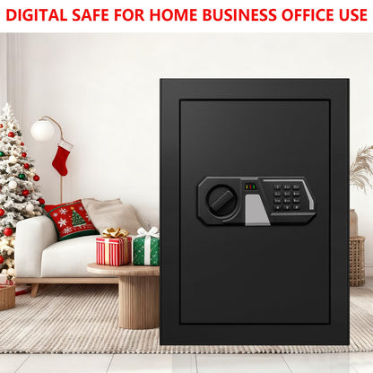 3.4 Cub Large Safes for Home Use, Digital Home Safe Box Fireproof Waterproof with Programmable Keypad, Spare Keys and Removable Shelf, Anti-Theft Fire Proof Safe for Document Money Valuables