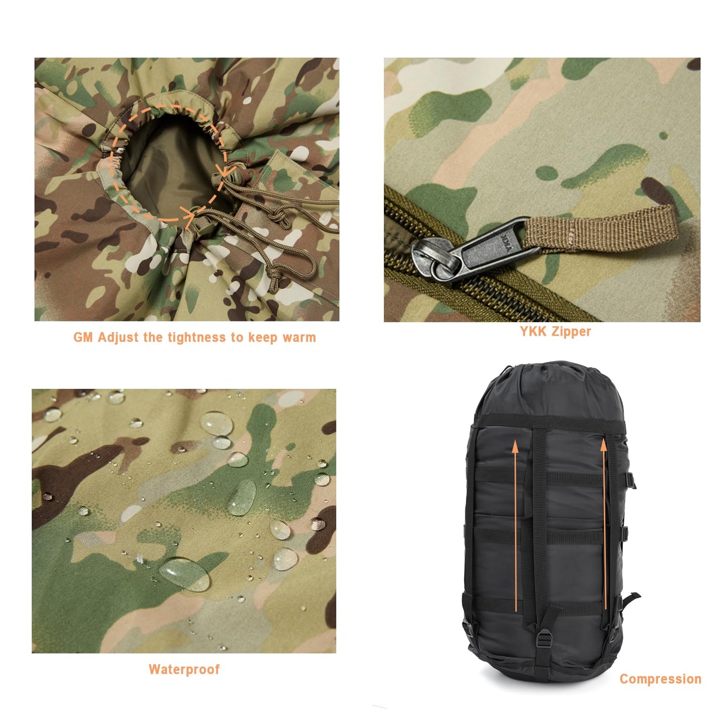 MT Military Army Force Defence 4 & Tropen Patrol Mummy Sleeping Bags with Bivy Cover Compression Sack, Modular Sleeping System 2.0 for Cold Weather,