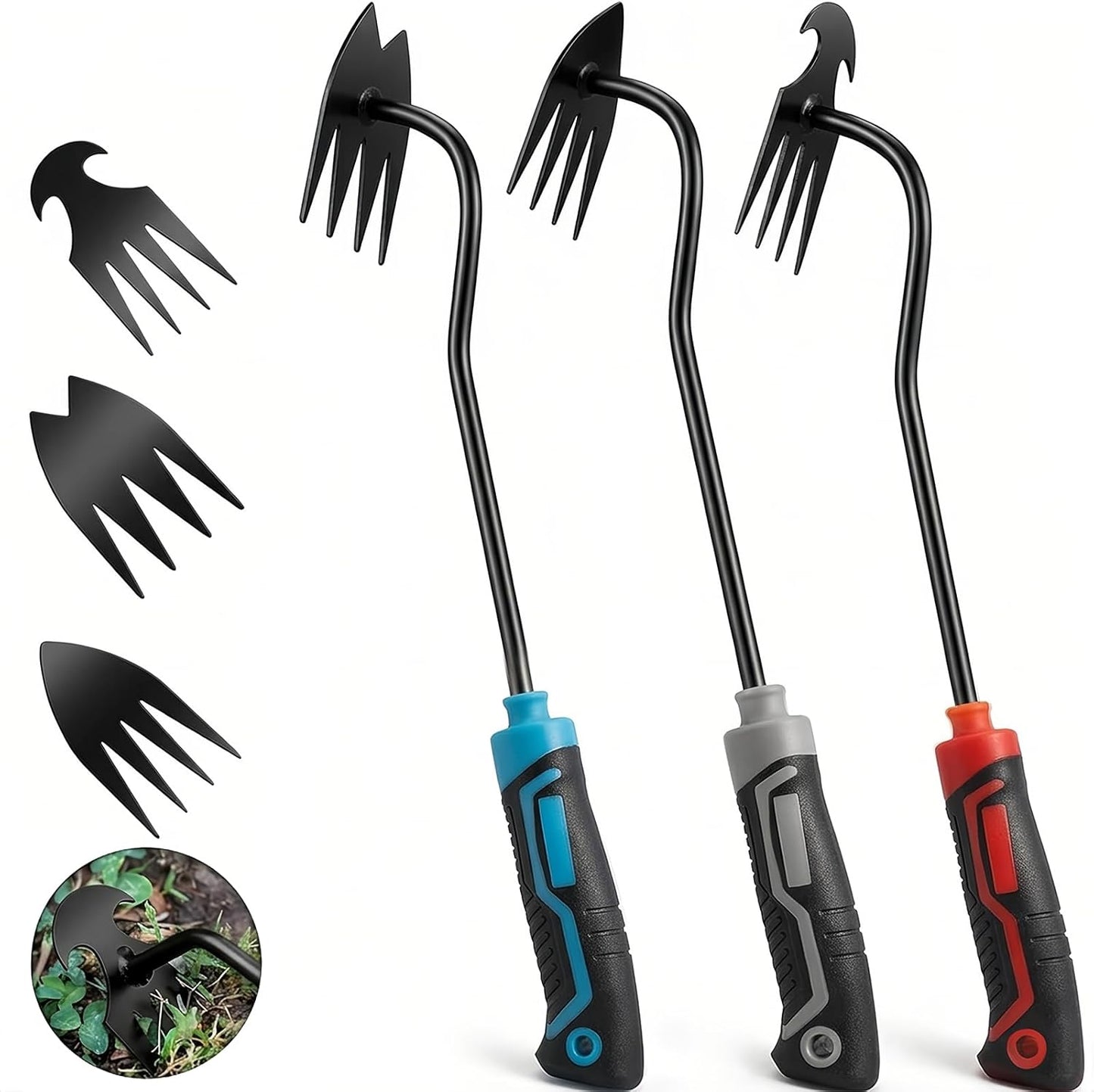 Skiennix 3-Piece Weed Puller Tool Set - Portable Garden Weeder for Easy Uprooting & Planting