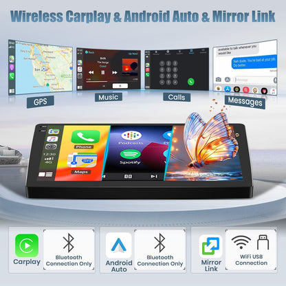 4+128G Radio for Jeep Compass Patriot 2010-2016, 10.1" Touch Screen Radio Kit with Wireless CarPlay/Android Auto, 5GHz WiFi, Bluetooth 5.0, EQ, GPS Navigation, 1280 * 720, Backup Camera