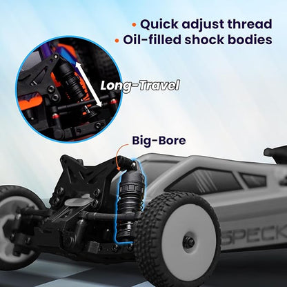HOBBYPLUS Speck B 1/24 2WD Mini RC Car - RTR RC Buggy Fast Mini Racing Buggy Brushless Ready – Remote Control Car Racing Vehicles (Razor Orange + Body)