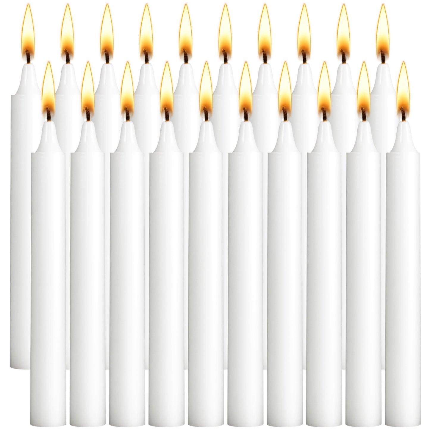 Viyffo 20 Pack White Taper Chime Candles, 4 Inch Mini Unscented Dripless Spell Candles, 1.5 Hour Burn Time for Rituals, Meditation, Prayer, Intention Setting, Altar & Home Décor