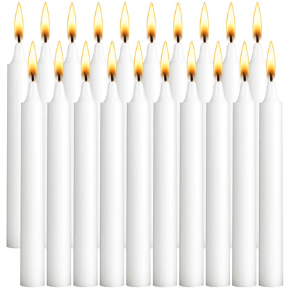 Viyffo 20 Pack White Taper Chime Candles, 4 Inch Mini Unscented Dripless Spell Candles, 1.5 Hour Burn Time for Rituals, Meditation, Prayer, Intention Setting, Altar & Home Décor