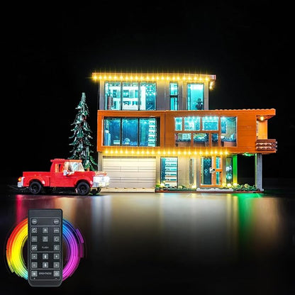 Upgraded Led Light Kit Compatible with Lego Twilight The Cullen House Building Set RC Version Compatible with Lego 21354 (Model Not Included)