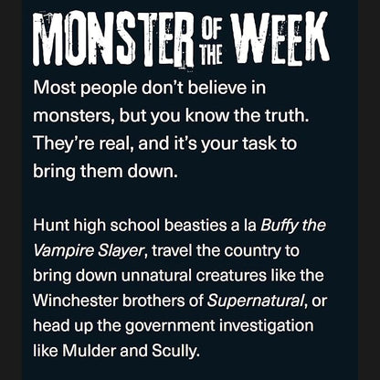Evil Hat Productions LLC Monster of The Week: Hardcover Edition - RPG Book for 3-5 People Supernatural Mysteries Adds 2 New Playbooks Start Hunting Action Horror Roleplaying Game