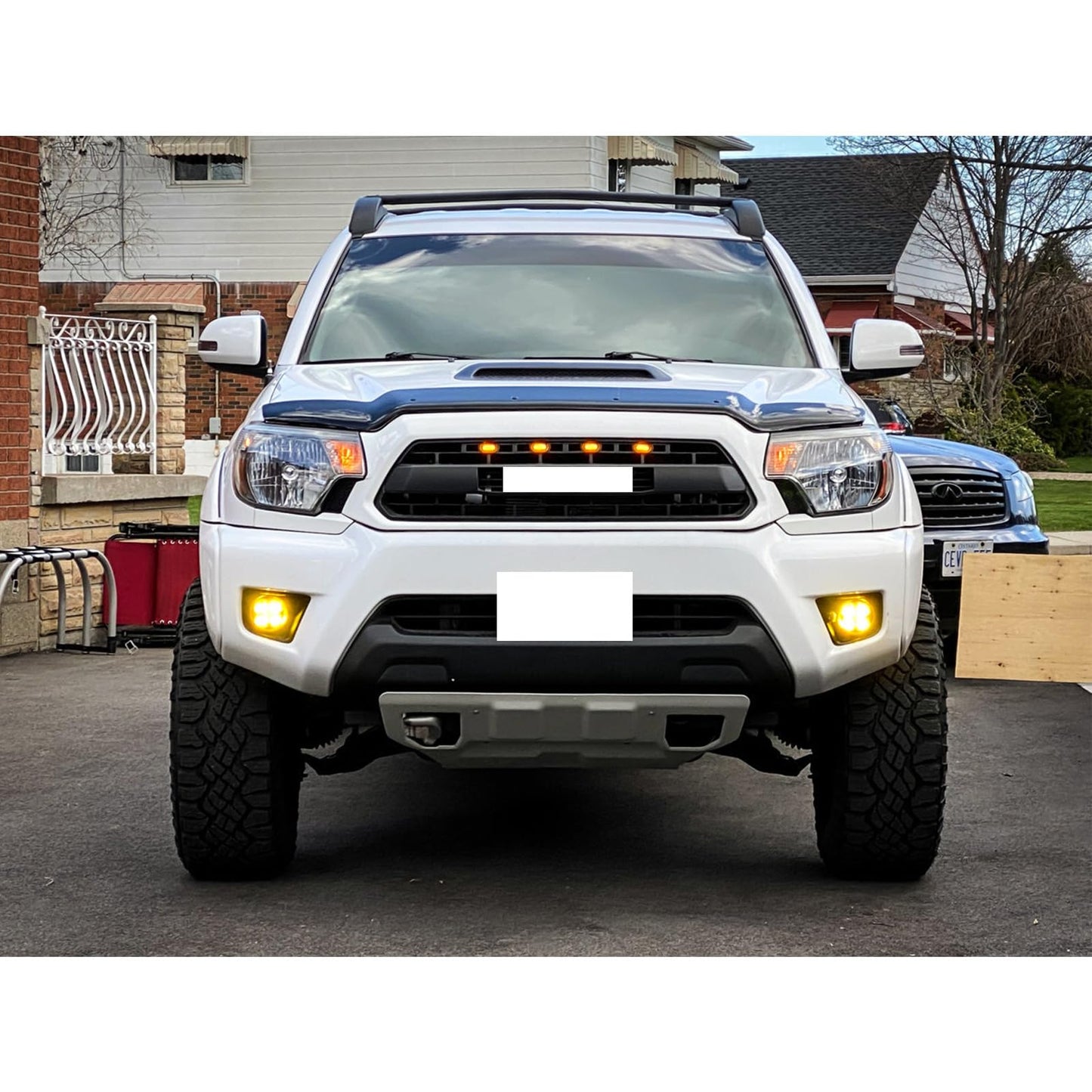 2012-2015 Tacoma Headlights,Headlight Assembly Fit for Toyota Tacoma 2012 2013 2014 2015 Halogen Headlamp Replacement Driver Passenger Side Blacking Housing Amber Reflector Clear Lens
