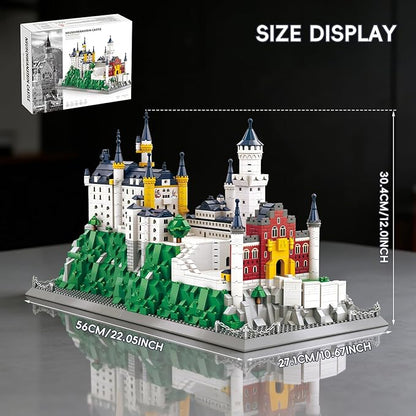 Neuschwanstein Castle Architecture Building Set 1969 Pcs Large German Bavaria Landmark Model Kit for Adults Collectible World Famous Building Construction Project DIY Home Decor Display Gift
