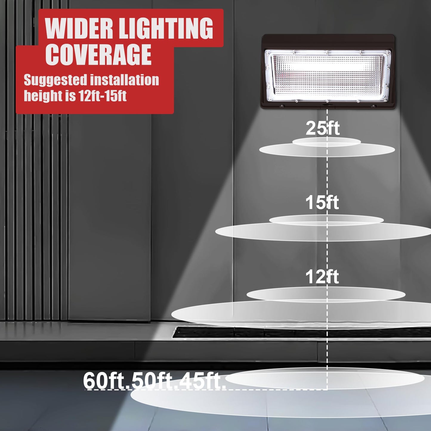 Tomourd 6 Pack 120W LED Wall Pack Light 15000LM 110V-277V, 5000K IP65 Waterproof Outdoor Wall Mount Fixture, Commercial Exterior Security Flood Lighting for Warehouse Garage Building