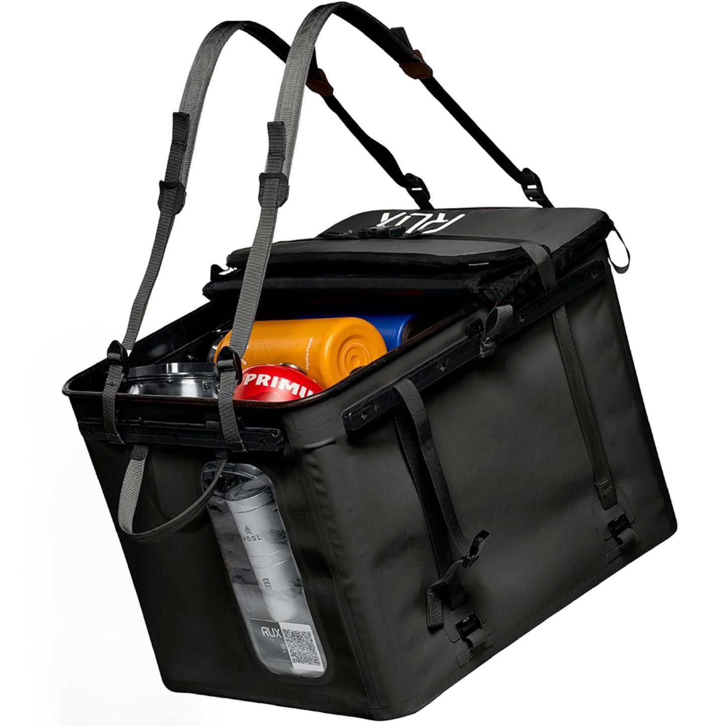 RUX 70L Collapsible Gear Box (Black) - Modular Adventure Storage Solution For Camping Storage, Overlanding, Off-road And Van Life - Weatherproof, Durable and Multifunctional