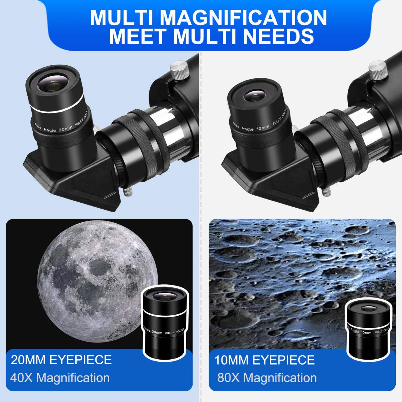 Telescope for Adults, Professional High Powered 90mm Aperture 800mm Refractor Telescopes for Astronomy Beginners with AZ Mount Tripod & Phone Adapter