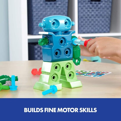 Educational Insights Design & Drill Robot - Construction Toys & Tools for Kids, Robot Toy Building Sets, Kids' Tool Set with Working Screwdriver, Take Apart STEM Set, Gifts for Boys & Girls Ages 3+