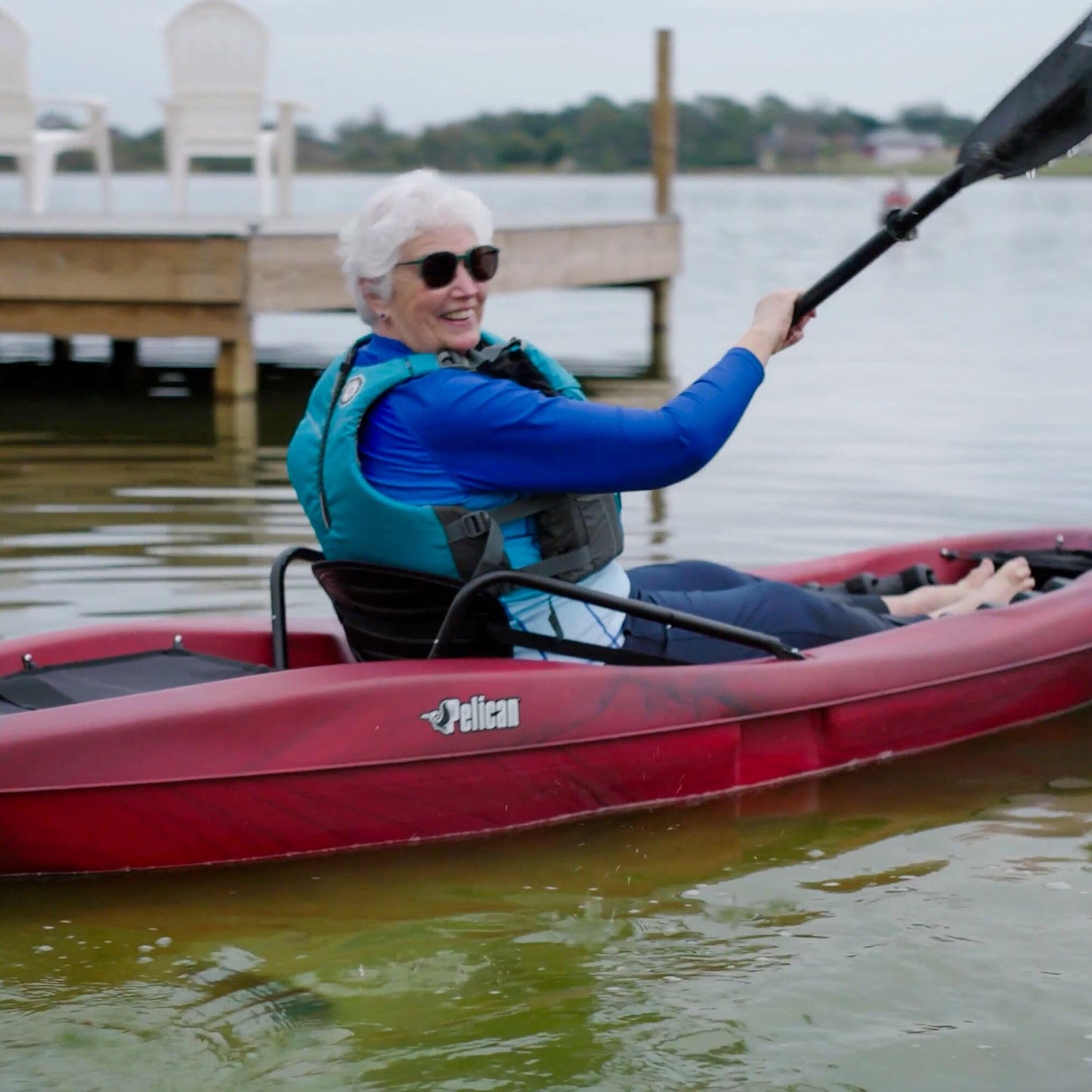 Pelican Seek 100X - Recreational Sit on top Kayak - Garnet - Lightweight Smart Design - Adjustable Ergoform™ Seating System - 10 ft