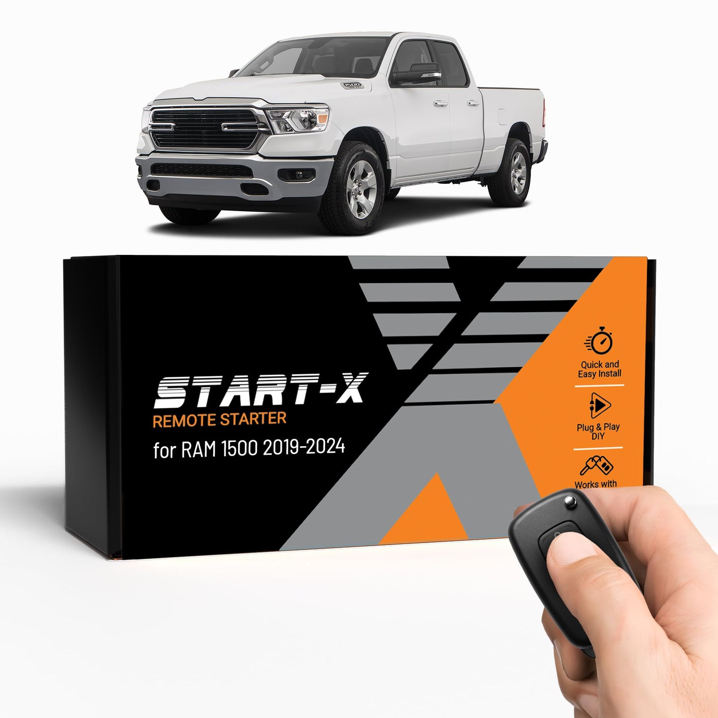 Start-X Remote Starter Kit for RAM 1500 (2019, 2020, 2021, 2022, 2023, 2024) Trucks | Push-to-Start Ignition | Plug & Play Install | Lock 3X to Remote Start