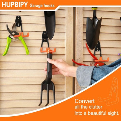 HUPBIPY Heavy Duty Garage Hooks - 5.1 Inch U-Shaped Wall Mount Tool Organizer | 4 Pack for Ladders & More